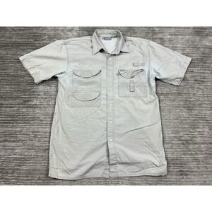 North Atlantic Trading Shirt Mens Medium Gray Short Sleeve Vented Fishing Cotton
